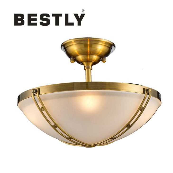 Einfaldur Style-Ceiling Mount Lights Með Frosted Glass Bowl