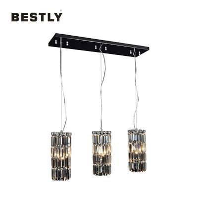 Nútíma 3 Lights Round Crystal Hengiskraut Lampar Long Shape